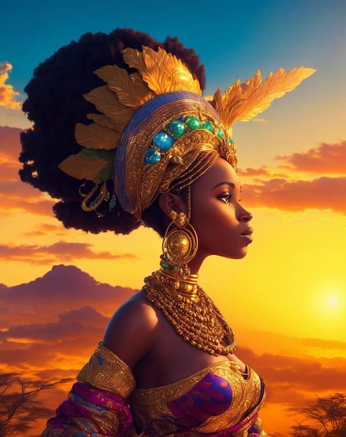 Imagen digital de una princesa africana 4