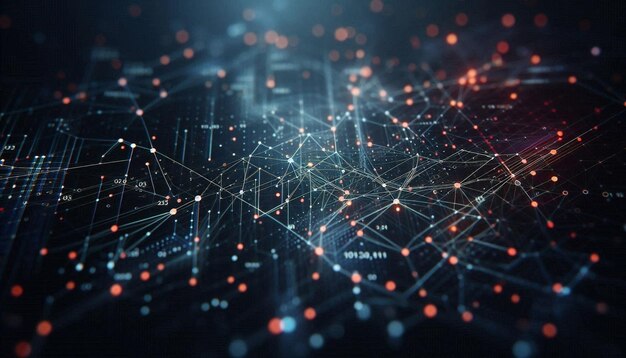 una imagen digital de una red de líneas conectadas