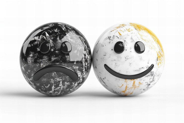Imagen digital de simple cara triste y feliz diseño de icono de alta calidad alta resolución
