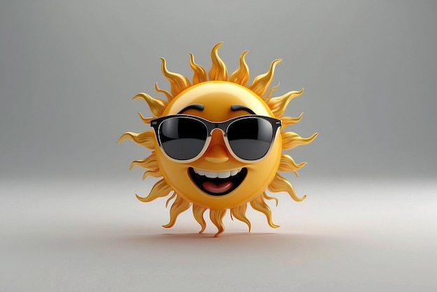 Imagen digital para el sol sonriente con gafas de sol