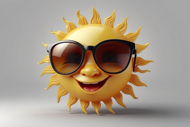 Foto imagen digital para el sol sonriente con gafas de sol