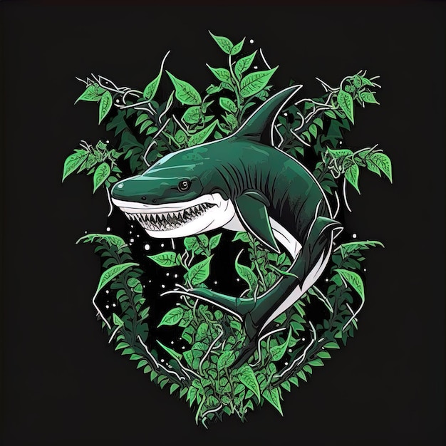 una imagen de un dinosaurio con una cabeza verde y la palabra tiburón en él.