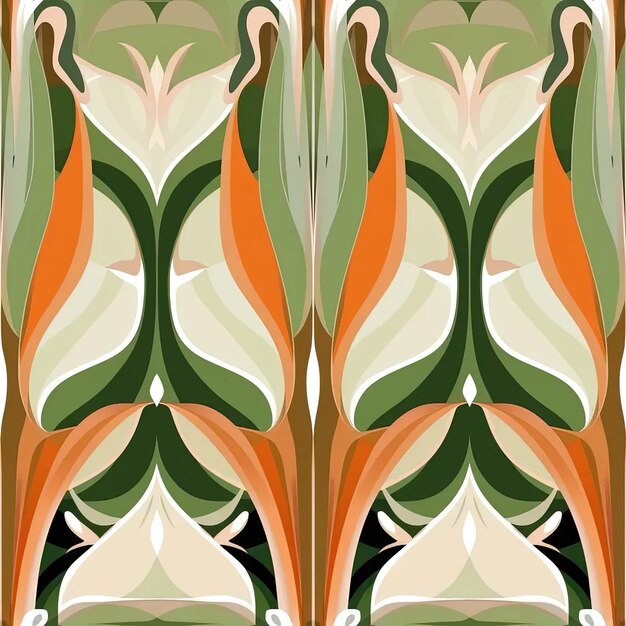 Foto una imagen de un diseño abstracto con colores naranja, verde y blanco