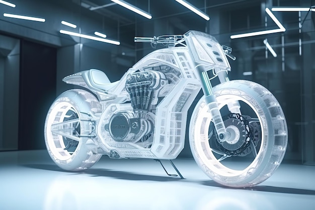 Imagen de diseño de concepto de motocicleta futurista por IA generativa