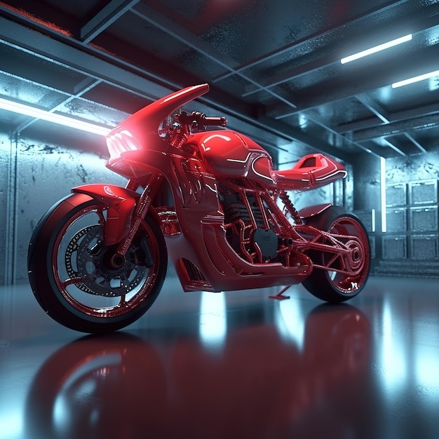 Imagen de diseño de concepto de motocicleta futurista por IA generativa