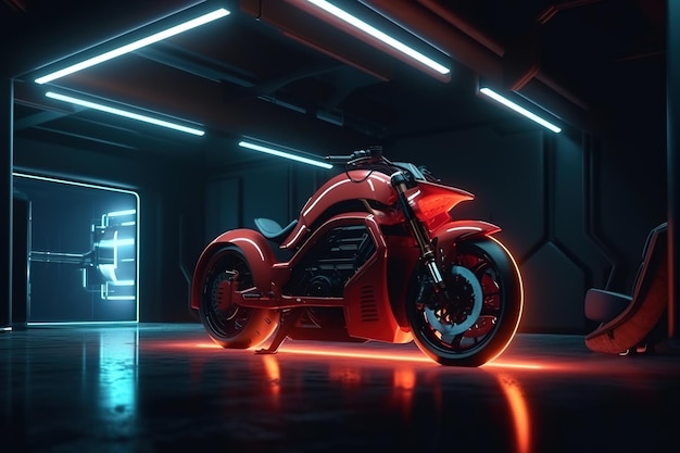 Imagen de diseño de concepto de motocicleta futurista por IA generativa