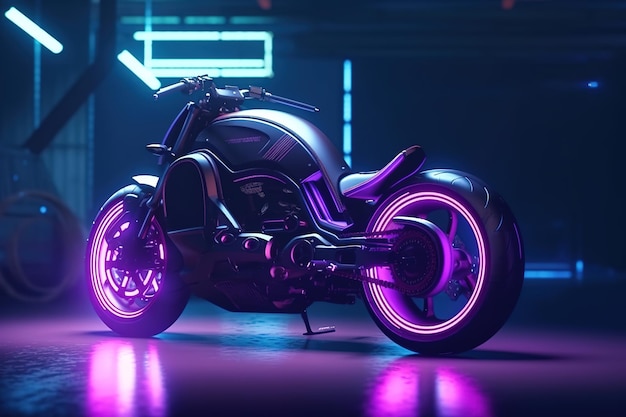 Imagen de diseño de concepto de motocicleta futurista por IA generativa