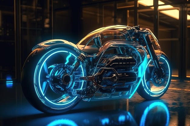 Imagen de diseño de concepto de motocicleta futurista por IA generativa