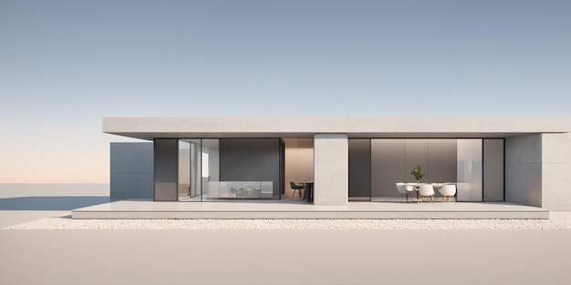 Foto imagen de diseño conceptual de casas residenciales de moda en 3d