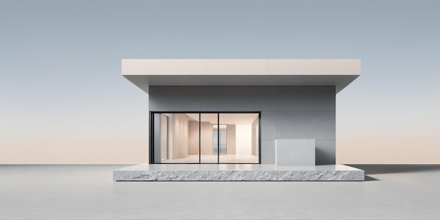 Imagen de diseño conceptual de casas residenciales de moda en 3D