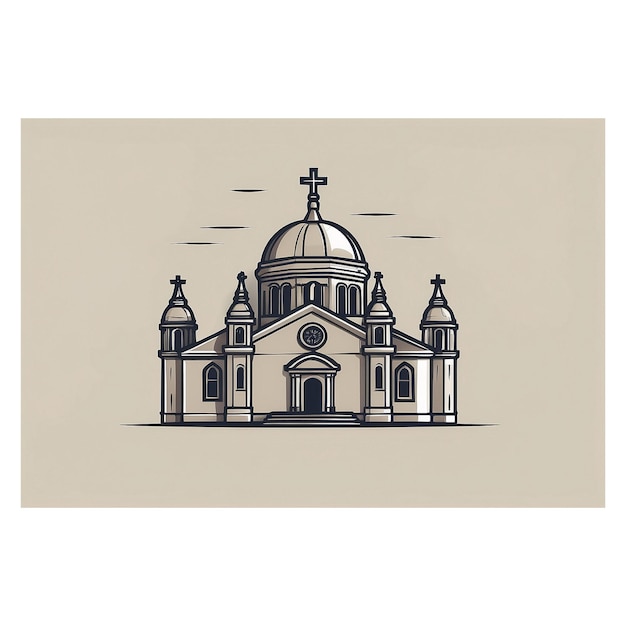 imagen de un diseño de icono de la iglesia