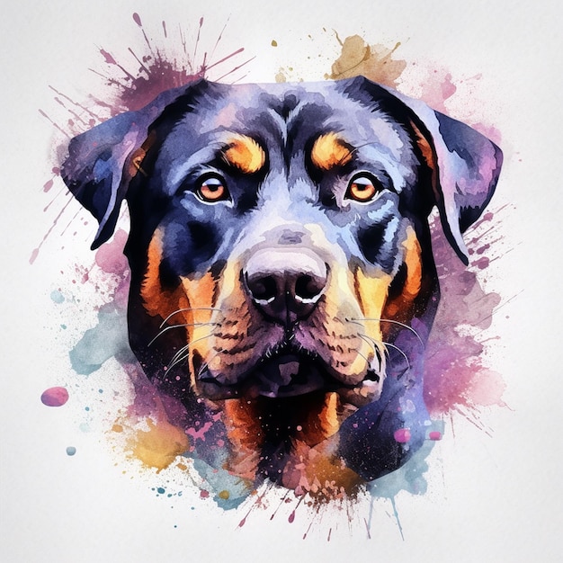 Imagen de diseño de ilustración de acuarela de perro para impresión de camisetas