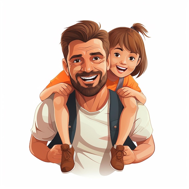 Imagen de diseño de ilustración de feliz día del padre generada por AI