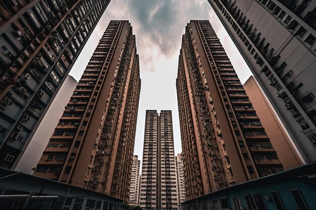 Foto una imagen de un edificio con un fondo de cielo