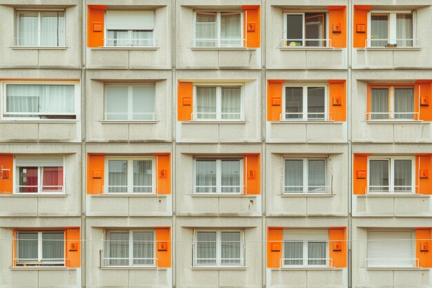 una imagen de un edificio grande con muchos patrones de ventanas