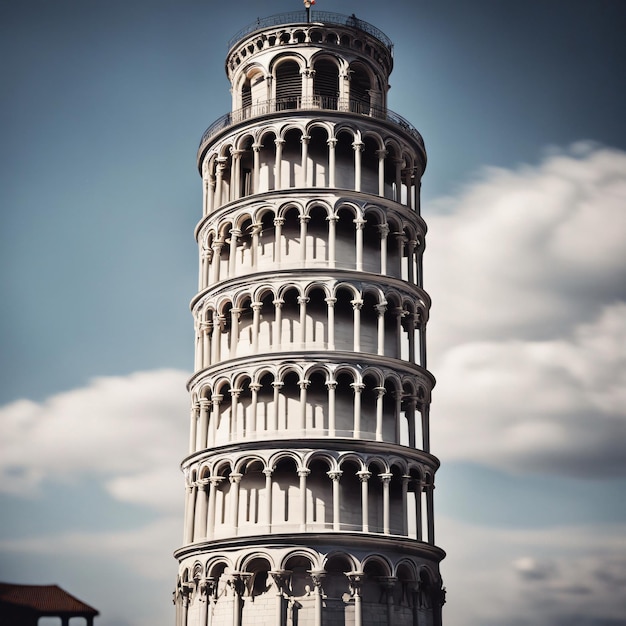 Foto imagen del edificio de la torre inclinada de pisa en italia