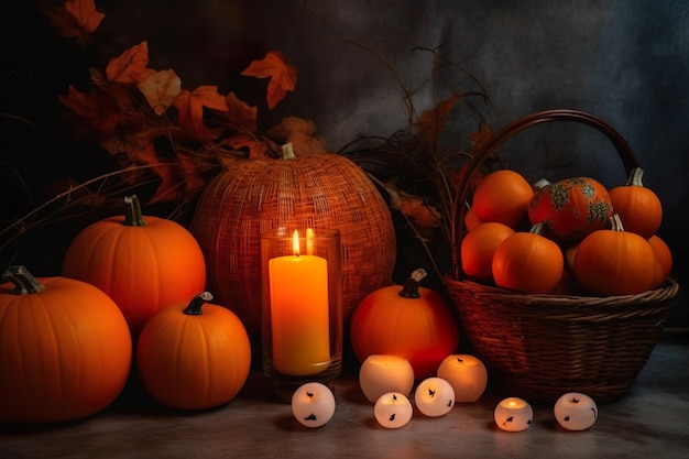 Imagen elegante y con clase de calabaza de Halloween generada por IA