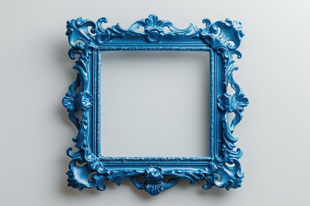 una imagen enmarcada en azul de un marco con un marco azul