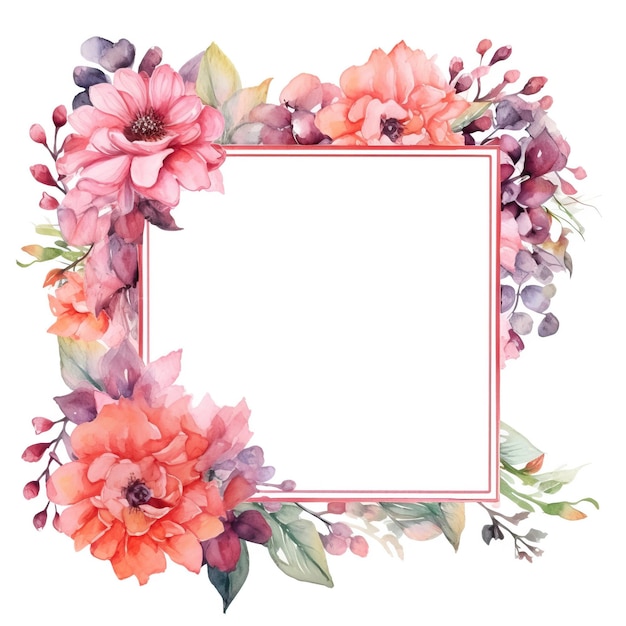 Una imagen enmarcada de flores y un marco con un marco para el texto "primavera".