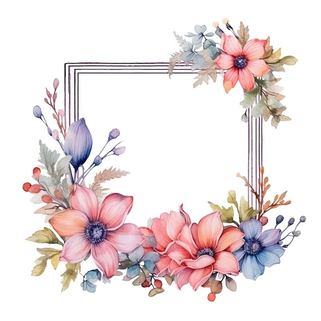 Una imagen enmarcada de flores y un marco con las palabras "primavera".