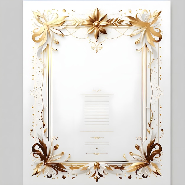 una imagen enmarcada de un marco dorado con un fondo blanco con un lugar para el texto