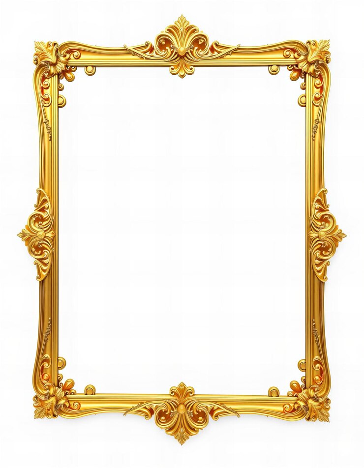 una imagen enmarcada en oro con un marco de oro
