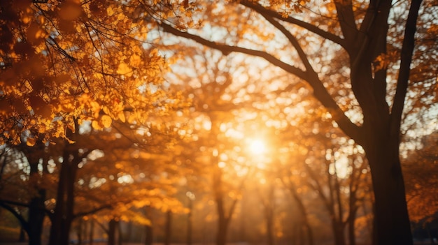 Una imagen de ensueño que captura el cálido resplandor del otoño.