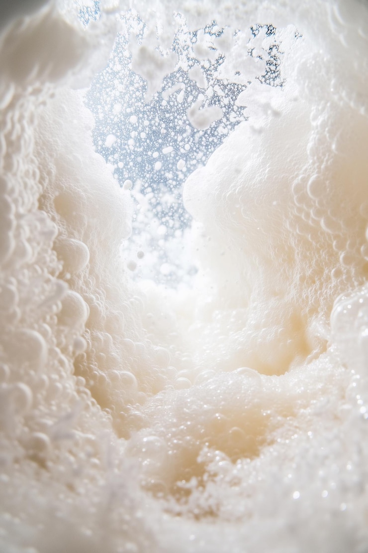 Foto la imagen es de una espuma blanca con burbujas en ella