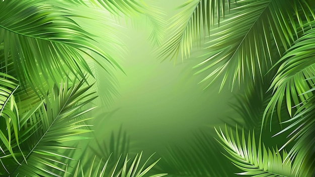 Foto esta imagen es un fondo tropical exuberante con hojas de palma verdes vibrantes