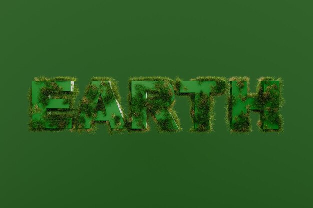 La imagen es un fondo verde con la palabra Tierra escrita en una fuente estilizada