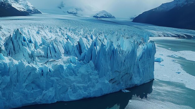 Foto la imagen es de un gran glaciar en la antártida el glaciar es una vasta extensión de hielo que se mueve lentamente hacia el mar