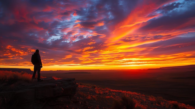 Foto la imagen es una hermosa fotografía de paisaje de un desierto al atardecer
