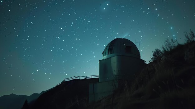 Foto la imagen es de un observatorio astronómico por la noche