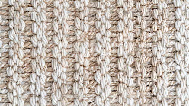 Foto la imagen es un primer plano de una alfombra de yute tejida a mano la alfombra tiene un color natural de tierra y una superficie texturizada