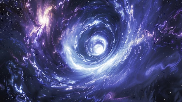 Foto la imagen es una representación de un agujero de gusano un hipotético túnel en el espacio-tiempo que conecta dos regiones distantes del universo