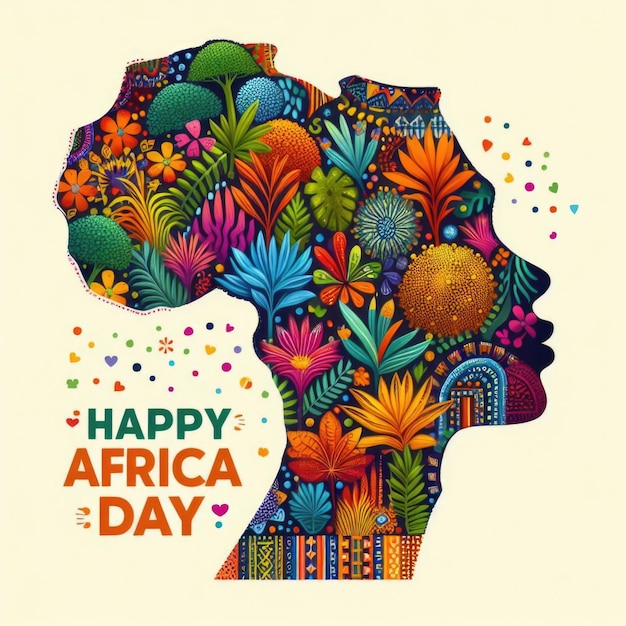 Foto la imagen es una representación colorida y artística que celebra el día de áfrica