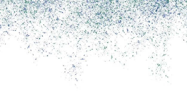 La imagen es una representación digital de puntos azules y verdes esparcidos al azar sobre un fondo blanco