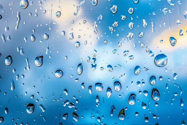 La imagen es de una ventana con gotas de lluvia en ella