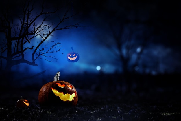 Imagen espeluznante y aterradora de Halloween. Técnica mixta