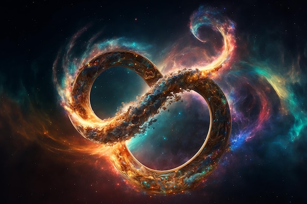 Foto una imagen de una espiral con la palabra infinito en el medio