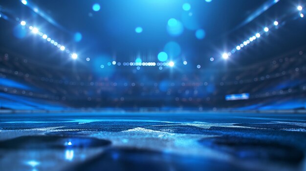 una imagen de un estadio con una luz azul y un letrero que dice "la arena"