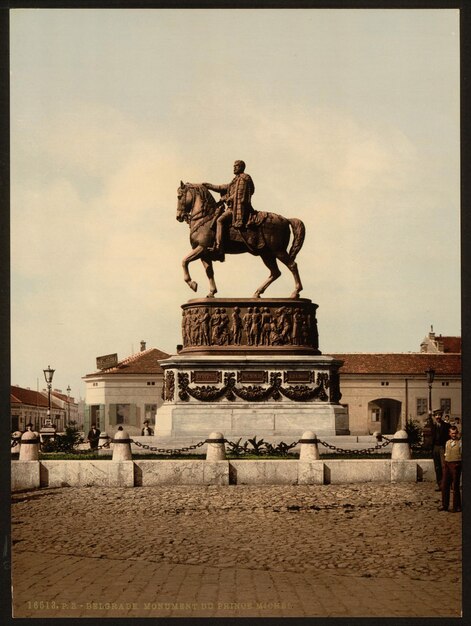 Foto una imagen de una estatua de un hombre en un caballo