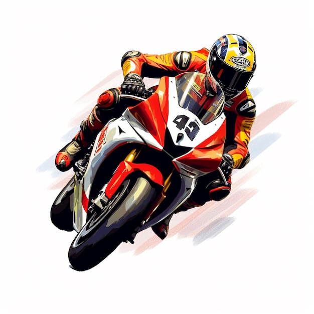 Foto imagen estilizada de una motocicleta con estilo vectorial moto gp diseño de ilustración ai generado