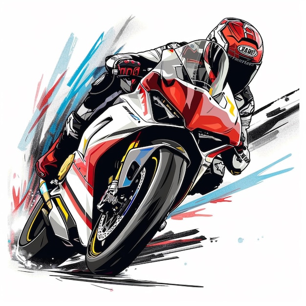 Foto imagen estilizada de una motocicleta con estilo vectorial moto gp diseño de ilustración ai generado