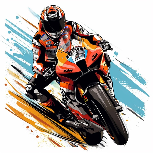 Foto imagen estilizada de una motocicleta con estilo vectorial moto gp diseño de ilustración ai generado