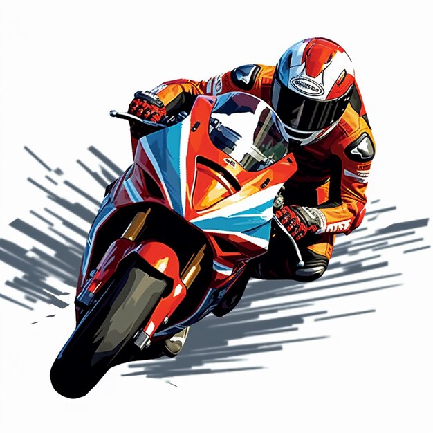 Foto imagen estilizada de una motocicleta con estilo vectorial moto gp diseño de ilustración ai generado