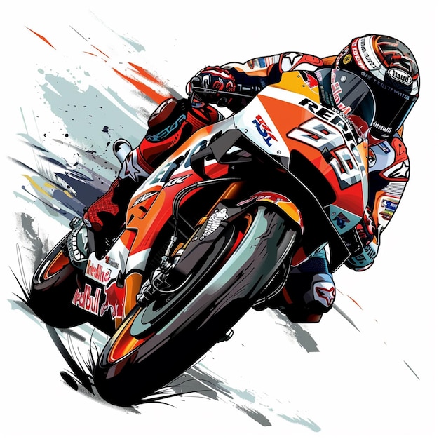imagen estilizada de una motocicleta con estilo vectorial moto gp diseño de ilustración AI Generado