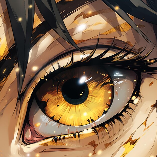 imagen de estilo anime de un primer plano de un ojo de una persona generativa ai