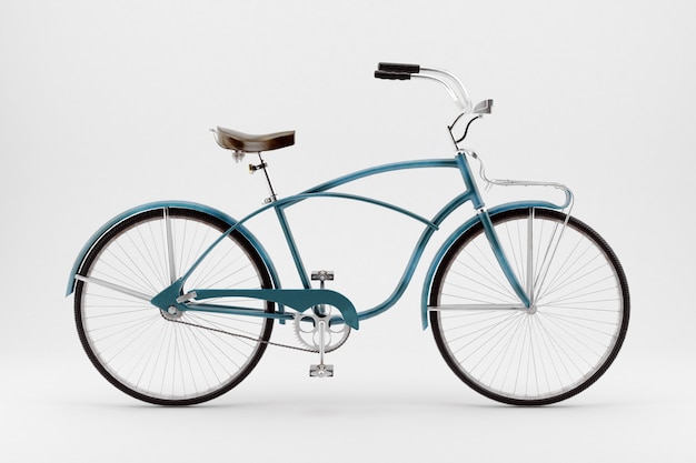 Imagen de estilo retro de una bicicleta del siglo XIX aislada sobre una superficie blanca