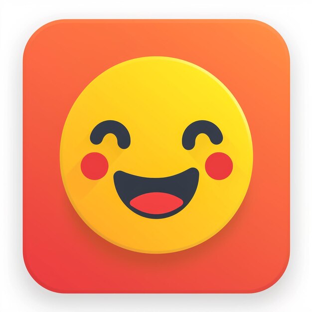 Imagen de estilo vectorial del icono de la aplicación del emoji feliz